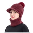 thumbnail image 5 of Diufon Women's Pattern Knitted Hat Winter Warm Brim Beanie Hats with Flap Thickened Button Outdoor Ski Cap, 5 of 6