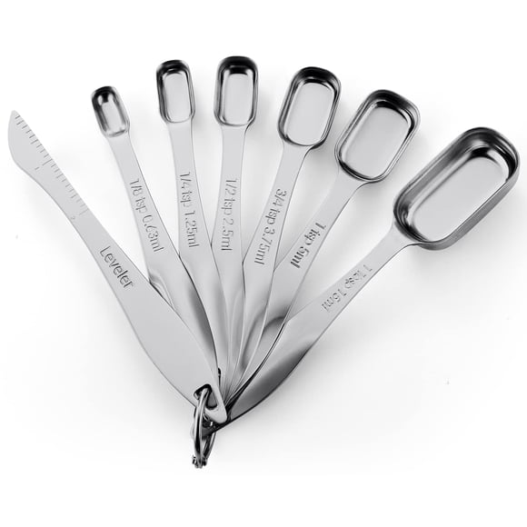 Juego de cucharas medidoras Spring Chef de acero inoxidable, 7 piezas