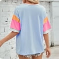 thumbnail image 5 of Soki Womens Casual Matching Color Round-Neck Short Sleeved Top, 5 of 5