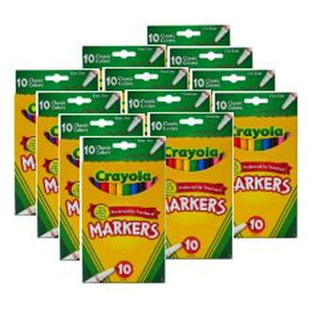 Crayola Classic 10 Count Fine Line Markers; Pack of