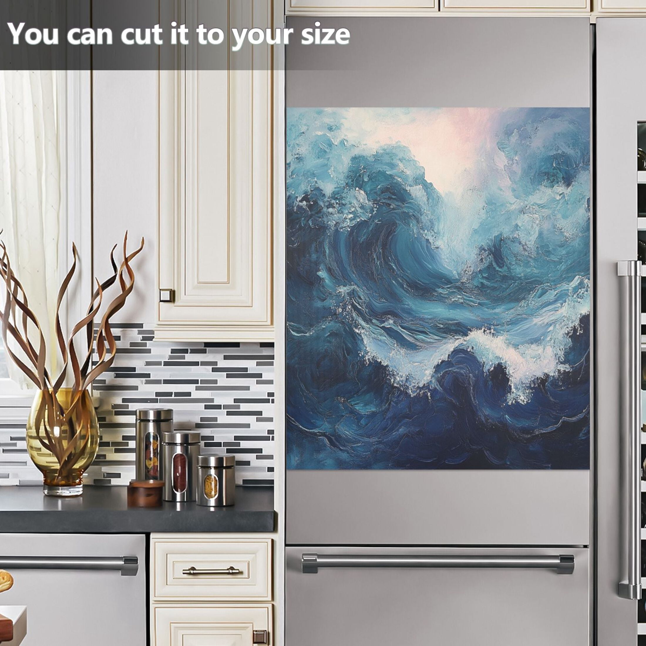 Dishwasher Magnetic Sticker 23x26 Inch Refrigerator Magnetic Sticker Washing Machine Magnetic Sticker Kitchen Panel Magnetic Sticker Home Decor Super Cool Sea