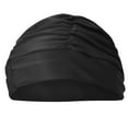 thumbnail image 3 of BLEEUS Swim For Women Pleated Bathing Caps Swimming Hats For Long Hair (Black) Water Sports Supplies (Black), 3 of 9