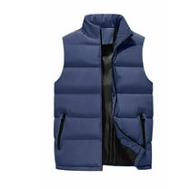Homeyce Men's Lightweight Puffer Vest Stand Collar Quilted Vests Full Zipper Sleeveless Lightweight Jackets with Pockets Packable Casual Winter Streetwear for Running Golf Outdoor,Blue XL
