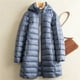 thumbnail image 2 of Chaqueta ligera y fina con capucha desmontable para otoño e invierno, abrigo ajustado de talla grande y largo medio para mujer, 2 of 6