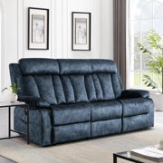 Oversized 3-Seater Electric Reclining Sofa with Massage & Heat, USB & Type-C Ports, Foldable Tray Table, Cup Holders, Storage Pockets, Velvet Recliner Couch for Living Room, 81.9" Wide