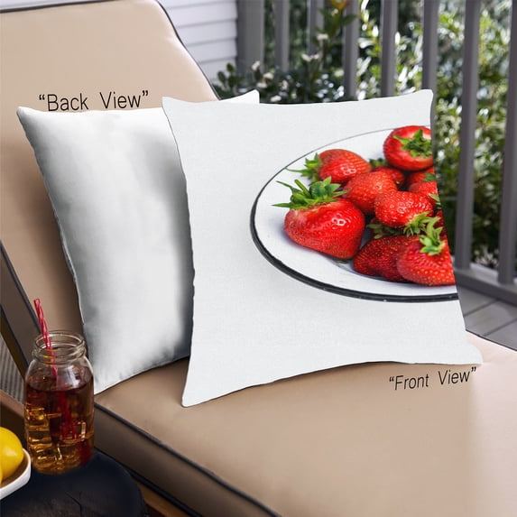 Ahgly Company Foods Strawberry Outdoor Throw Pillow, 18 inch by 18 inch