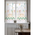 thumbnail image 4 of Colorful Botanical Curtains 45 Inch Length,Sheer Curtains for Bedroom Living Room Window Summer Floral Ethnic Geometric Abstract Rod Pocket Drapes Kitchen Curtains Small Half Window 52"x45" 2 Panels, 4 of 6
