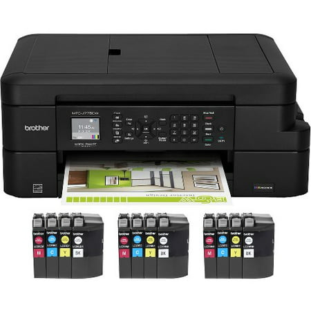 Brother MFC-J775DW XL Extended Print Compact Color Inkjet All-in-One Multifunction Printer with 12 INKvestment cartridges