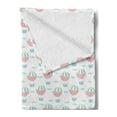 thumbnail image 2 of Pastel Soft Flannel Fleece Blanket, Childhood Memories Themed Along Retro Aircraft at Sky Flying High Adventure, Cozy Plush for Indoor and Outdoor Use, 50" x 70", Pale Blue and Blush, by Ambesonne, 2 of 5
