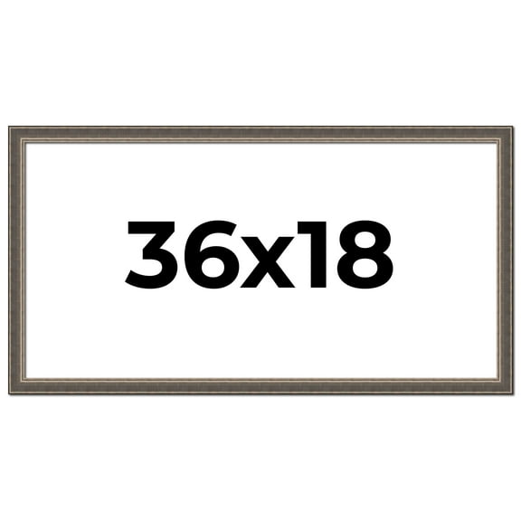 36x18 Frame Silver Real Wood Picture Frame Width 1.25 Inches | Interior Frame Depth 0.5 Inches |