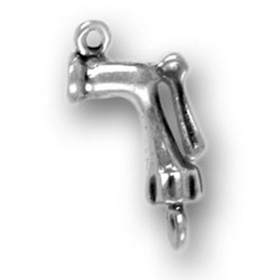 Sterling Silver 20" .8mm Box Chain Partially 3D Hose Nozzle Sprayer Pendant Necklace