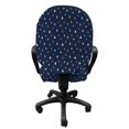 thumbnail image 3 of Indigo Office Chair Slipcover, Cartoon Like Water Rain Drops on Dark Blue Backdrop, Protective Stretch Decorative Fabric Cover, Standard Size, Turquoise Pale Blue, by Ambesonne, 3 of 5