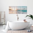 thumbnail image 2 of Hieng 3 Pieces Beach Wall Art Sunset Bathroom Canvas Pictures Ocean Wall Decor Waves Prints Paintings for Living Room Bedroom Decorations Ready to Hang 12"x16" x 3pcs, 2 of 5