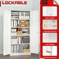 thumbnail image 5 of SOLAURA Metal Storage Cabinet with Locking Doors and 4 Adjustable Shelves, 71"H x 32"W x 16"D Cabinet for Office, Home, Garage, Warehouse(White), 5 of 9
