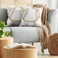 thumbnail image 5 of Ambesonne Sports Throw Pillow Cover 2 Pack, Baseball Ball Pattern, 24", Cream Red, 5 of 7