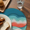 thumbnail image 3 of Teal Red Ocean Waves Round 13 Inch Placemats Set of 4, Summer Beach Coastal Abstract HeatResistant Non Slip Place Mats for Dining Table, Wipeable Braided Kitchen Table Mats for Housewarming, 3 of 9