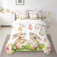 thumbnail image 2 of Erosebridal Easter Rabbit Bedding Sets Twin Size,Floral Eggs Comforter Sets with Sheets,Animal Bedroom Decor,Reversible,7pcs, 2 of 5