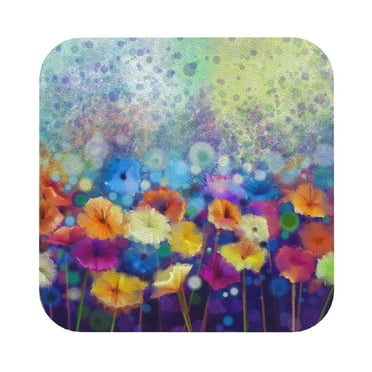 Bingfone Spring Flower Seasonal Personalized Coaster Set 4 For Drinks Coffee Table Bar Beer Wine Cup Coasters,4 Inch