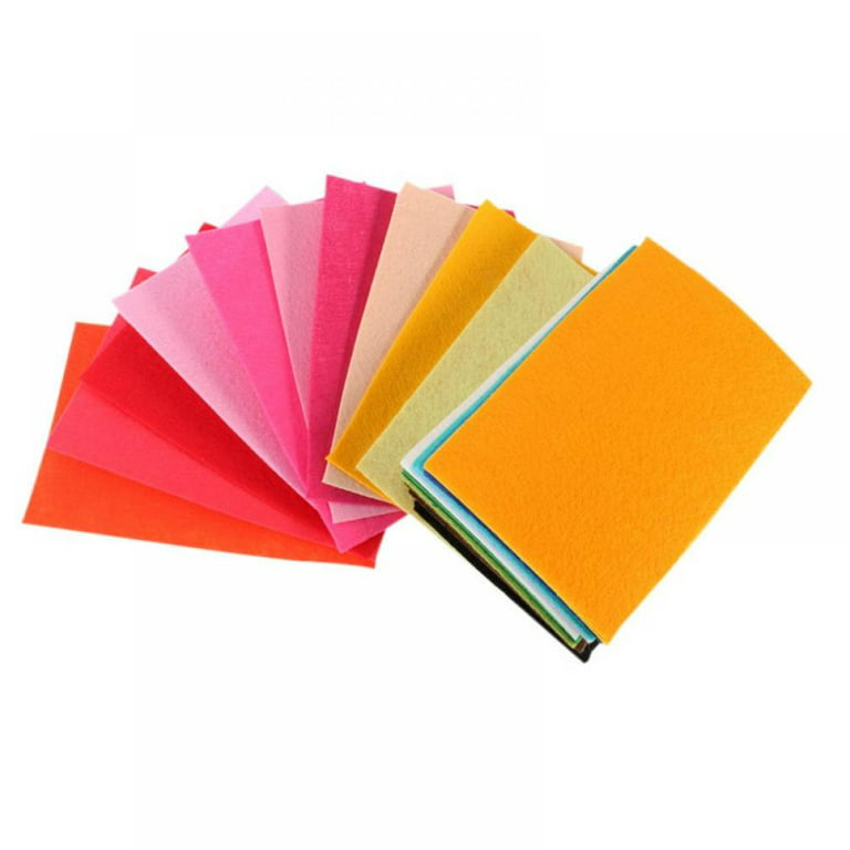 40PCS 0.06 Thick DIY Polyester Soft Felt Fabric Squares Sheets Felt Pack  Assorted Colors Sewing Nonwoven Patchwork 4x6 