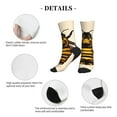 thumbnail image 6 of Crew Socks for Women Men, Honey Bee  Moisture Running Athletic Football Striped Socks Cushion Tube Socks, 6 of 7