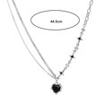 thumbnail image 4 of LYMAYTER Collier pour Femmes Collier pour Femmes - Pendentif Cœur Noir, Zircon Cubique Incrusté, Style Punk, 4 of 7