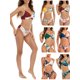 thumbnail image 3 of Traje de baño de dos piezas para mujer Conjunto de bikini de empalme con estampado Trajes de baño, 3 of 8