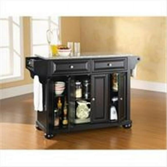 Crosley Furniture Alexandria Solid Granite Top Kitchen Island in Black