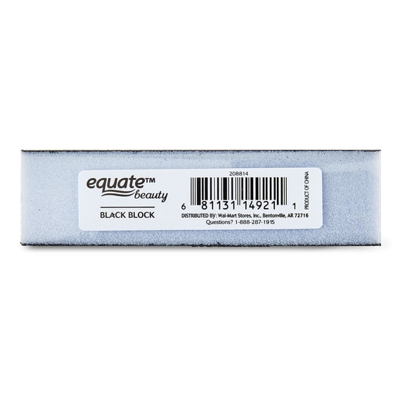 Equate Nail Buffer Block for Finishing Nail Care, Black, 1 Count