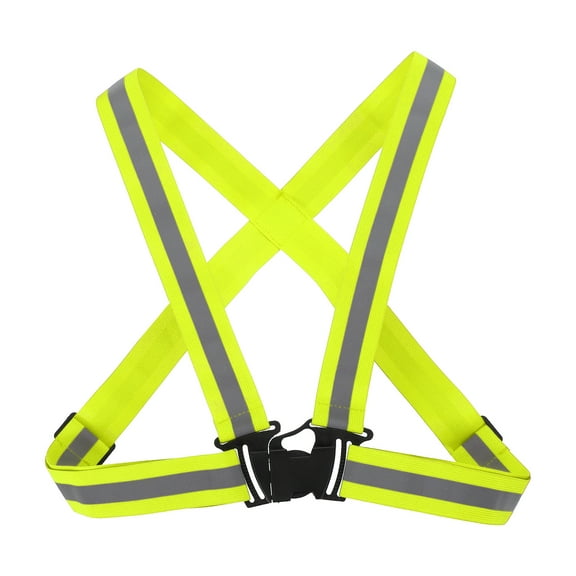 Adjustable Reflective Running vest Gear, High Visible reflective straps fit all ages, Yellow