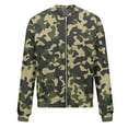 thumbnail image 4 of GXIPO Camo Jacket for Women, Women's Winter Bomber Jacket Long Sleeve Stand Collar Zipper Outwear with Pockets Dark Green XL, 4 of 5