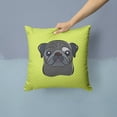 thumbnail image 2 of Caroline's Treasures BB1325PW1414 Checkerboard Lime Green Black Pug Canvas Fabric Decorative Pillow , 14Hx14W,, 2 of 4