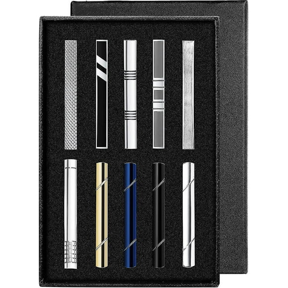 nipocaio Men's Tie Clip Set Tie Clip Wedding Business Band Gift Box