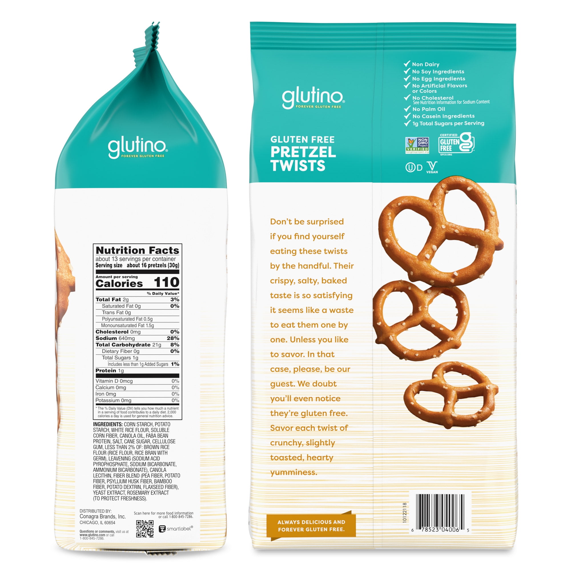 carbs in gluten free pretzels