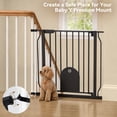thumbnail image 4 of Pet Gate, 29.5''-34.25'' DOMIPET Pet Gate with Cat Door, Pressure Mount, Safety Gate Gift,Black, 4 of 10