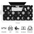 thumbnail image 5 of Long Mouse Pads for Desk,Black White Sun Moon Face Star Pattern Desk Mats on Top Of Desks, Desk Mouse Pad Extra Large with 3mm Non-Slip Base and Stitched Edge for Gaming,Office,Work,Home 47.3"x23.6", 5 of 6