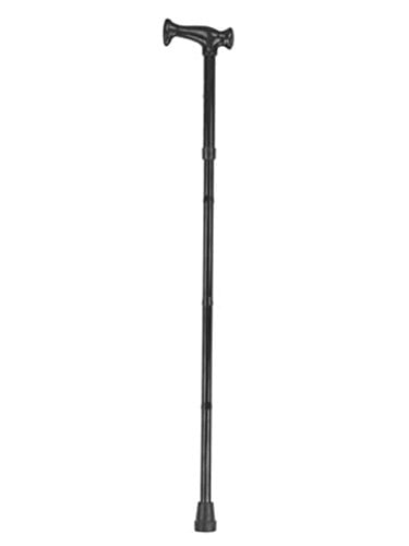HealthSmart Adjustable Folding Cane with Ergonomic Handle, Lightweight, Sturdy and Support up to 250 pounds, Great for Travel, Walking Stick, Black