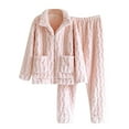thumbnail image 2 of UAMVSH Womens Fuzzy Fleece Pajama Sets Soft Warm Zip up Loungewear Pjs Winter 2 Piece Outfits Fluffy Plush Sleepwear with Pockets(LargePink), 2 of 4