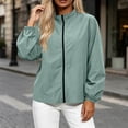 thumbnail image 2 of HAiming Women's Lightweight Jackets Long Sleeve Full Zip Casual Jackets Summer Fall Going out Jackets with Pockets, 2 of 5