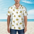 thumbnail image 2 of Fotbe Bee Hawaiian Shirt for Men Unisex Summer Beach Casual Short Sleeve Cotton Linen Button Down Shirts-Small, 2 of 5