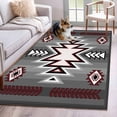 thumbnail image 3 of 4x6 Washable Area Rug, Gray Pattern Retro Bohemian Non-Slip Rectangle Rug for Living Room Office, Square Abstract Geometric Indoor Accent Floor Mat for Home Decor, 3 of 9