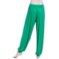 thumbnail image 3 of Frontwalk Women Trousers Indian Hippie Pant Straight Leg Harem Pants Fitness Casual Activewear High Waist Bottoms Green 3XL, 3 of 3