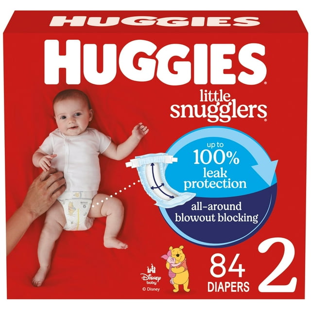 Pañales HUGGIES Little Snugglers, tamaño 2 (5-8 kg), 84 unidades