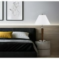 thumbnail image 5 of 29" Nickel Metal Two Light Usb Table Lamp With White Empire Shade, 5 of 6