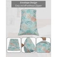 thumbnail image 6 of Teal Red Coastal King Pillow Cases Set of 2 - Microfiber Bed Throw Pillow Covers, Nautical Seahorse Beach Coral Starfish Decorative Lumbar Pillow Cover with Envelope Closure for Sofa/Travel 20"x36", 6 of 6