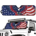 thumbnail image 2 of XYZCANDO Eagle Flag Windshield Sun Shade Compatible with Jeep Wrangler TJ JK JL &Gladiator JT 2/4 Door Folding Front Window Sun Shade for Car Accessories 51.57 in *16.14 in, 2 of 7