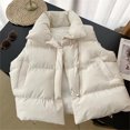 thumbnail image 1 of Abrigos de plumón elegantes con cuello levantado para mujer, ropa de abrigo cálida informal con cinturón sin mangas, chaquetas de invierno, otoño, 2024, 1 of 5