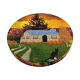 thumbnail image 6 of Uemuo Fall Village Scenery Pattern Round Bar Stool Seat Covers Washable Stool Cushion Slipcover Elastic Bar Chair Covers-14 inch, 6 of 7