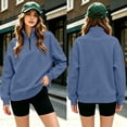 thumbnail image 4 of 1/4 Zip Pullover Women Sweatshirt Autumn Winter Top Casual Long Sleeved Shirt Sport Gym Running Wear Loose Fit Fall Basic Soft Pullover Jumper Tops, 4 of 9