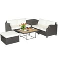 thumbnail image 3 of Costway 7pcs Patio Outdoor PE Wicker Cushioned Furniture Conversation Set Sectional Sofa, 3 of 10