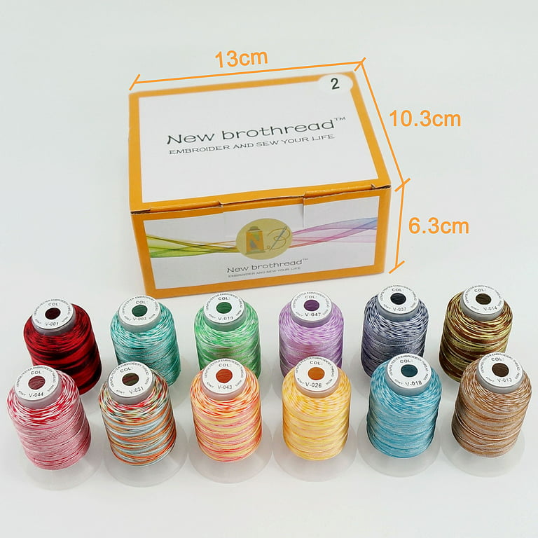 New brothread 40 Brother Colors Polyester Embroidery Machine Thread Kit 500M (550Y)